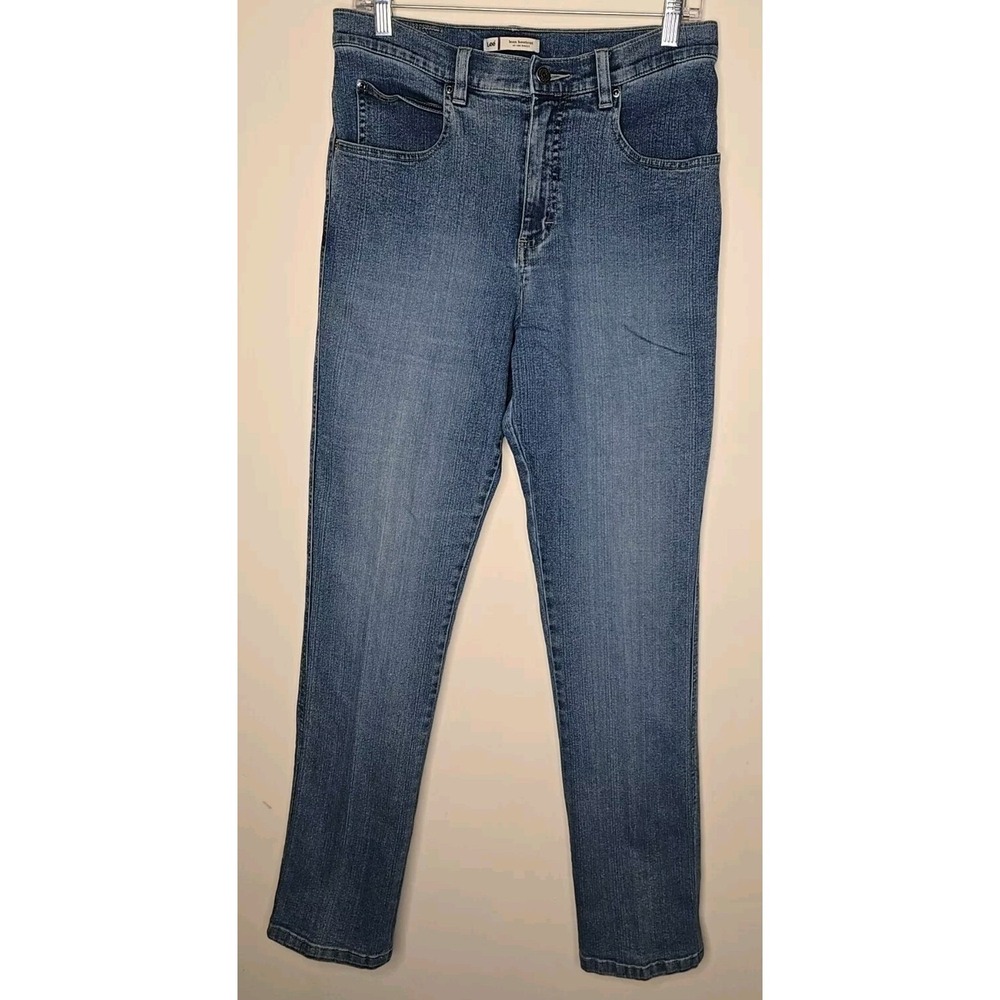 Lee Jeans Womens 10‎ Lean Bootcut Blue Slim High Rise Stretch Medium Wash